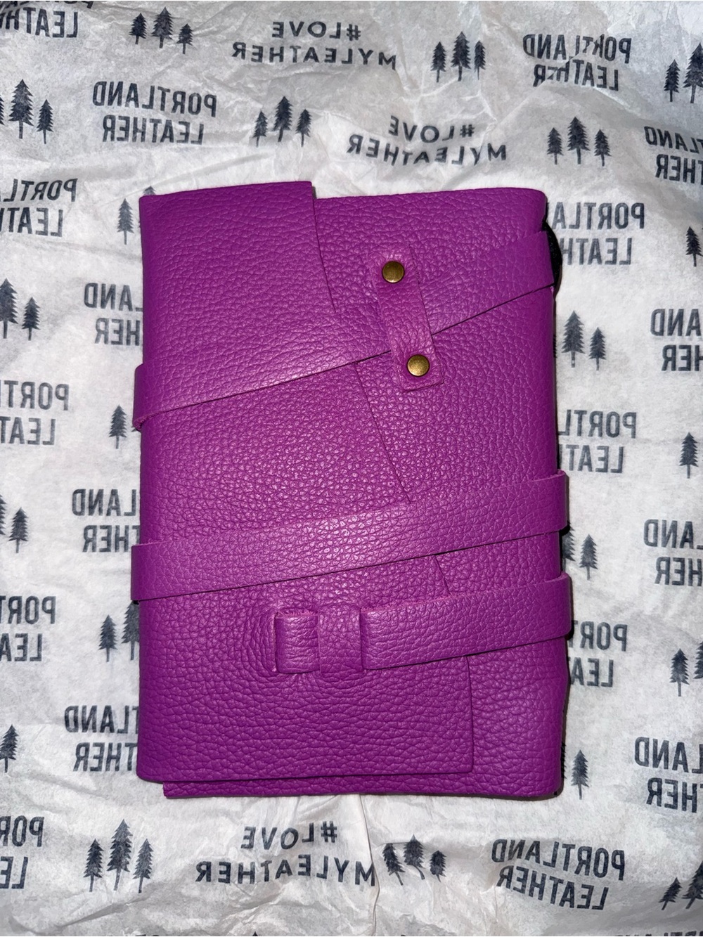 Portland Leather Good Cattleya Pebbled Wrap Journal
